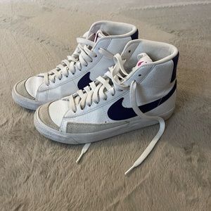 Nike blazers with purple accent